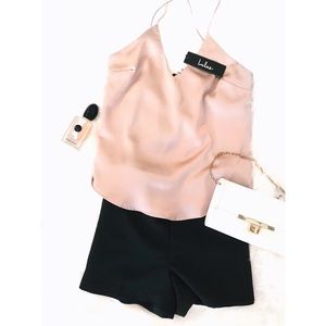Lulus Blush Silky Satin Top